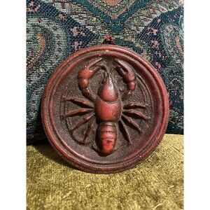 Bavarian Wax Art Ornament Scorpio Scorpion Zodiac 6” Antique Red Black Astrology